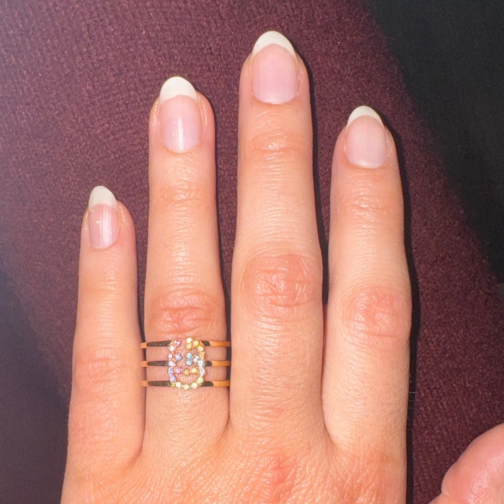Gucci Gold Ring with Pink Gemstone